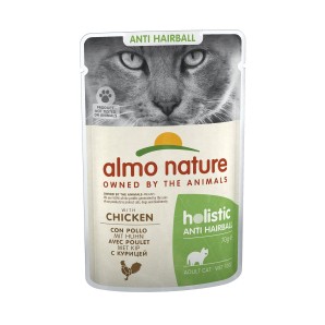 Almo Nature Holistic Anti​-​Hairball mit Huhn, Nassfutter für Katzen (70g)