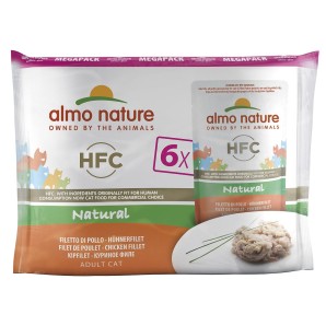 Almo Nature HFC Mega Pack Hühnerfilet natural, Nassfutter für Katzen (6x55g)