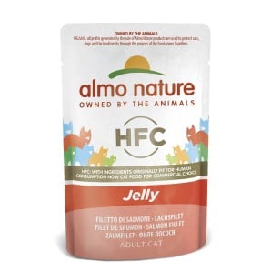 Almo Nature HFC Jelly Lachsfilet, Nassfutter für Katzen (55g)