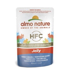Almo Nature HFC Jelly Thunfisch mit Seezunge, Nassfutter für Katzen (55g)