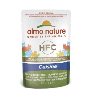 Almo Nature HFC Cuisine Jelly Thunfischfilet mit Algen, Nassfutter für Katzen (55g)