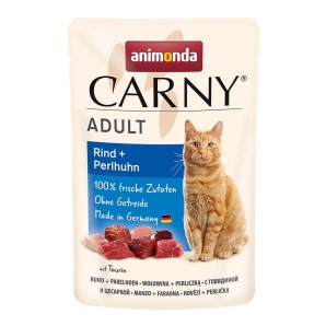 Animonda Carny Adult Rind und Perlhuhn, Nassfutter für Katzen (85g)