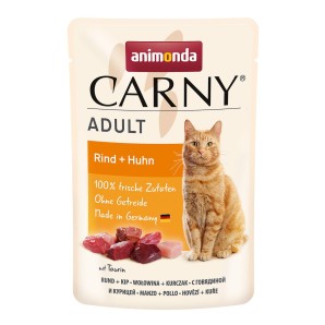 Animonda Carny Adult Rind und Huhn, Nassfutter für Katzen (85g)