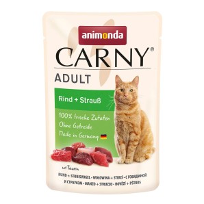 Animonda Carny Adult Rind und Strauss, Nassfutter für Katzen (85g)