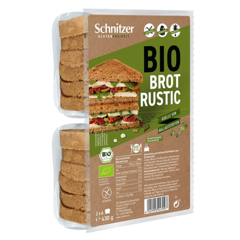 Schnitzer Bio Toastbrot Rustic Beutel (430g)