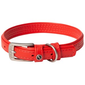 rogz Leather collar red,...