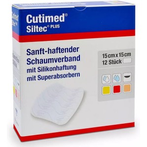 Cutimed Siltec Plus Silikon-Schaumverband 15x15cm (10 Stk)