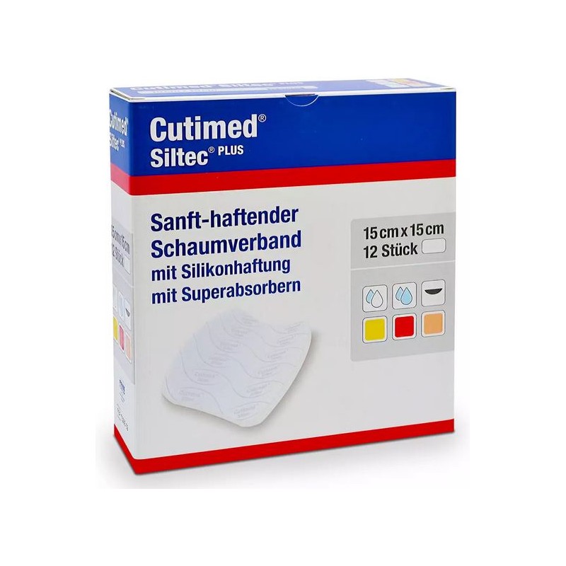 Cutimed Siltec Plus Silikon-Schaumverband 15x15cm (10 Stk)
