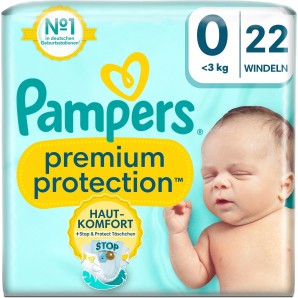Pampers Premium Protection Grösse 0, bis 3kg, Micro Single Pack (22 Stk)