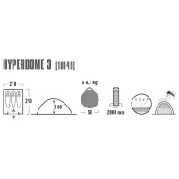 High Peak Wurfzelt Hyperdome 3 (1 Stk)