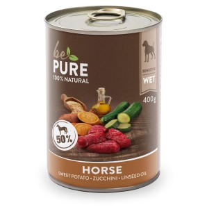 bePure Horse mit Pferd und Gemüse, Nassfutter für Hunde (400g)