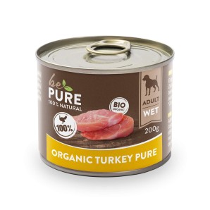bePure Organic Turkey pure, mit Bio-Pute, Nassfutter für Hunde (400g)