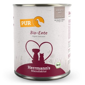 Herrmann’s Reinfleisch Bio​-​Ente, Nassfutter für Hunde (800g)