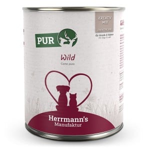 Herrmann’s Reinfleisch Bio​-​Wild, Nassfutter für Hunde (800g)