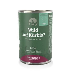 Herrmann’s Wild mit Kürbis und Quinoa, Nassfutter für Hunde (400g)