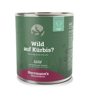 Herrmann’s Wild mit Kürbis und Quinoa, Nassfutter für Hunde (800g)