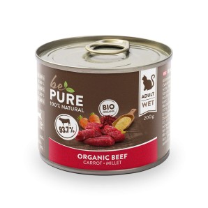 bePure Organic Beef mit Bio-Rind, Karotten und Hirse für Katzen (200g)