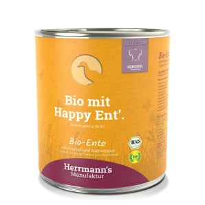 Herrmann’s Bio Ente mit Fenchel und Buchweizen, Nassfutter für Hunde (800g)