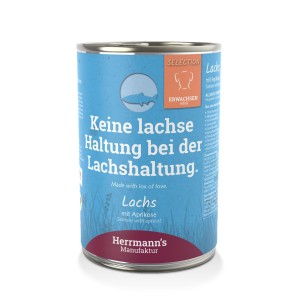 Herrmann’s Lachs mit Aprikose, Nassfutter für Hunde (400g)
