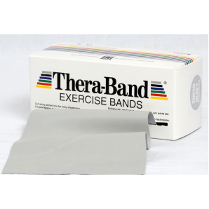 Theraband Bande d'exercice argent (5.50m x12.7cm, très solide)