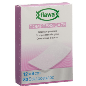 FLAWA Gauze Compresses Germ reduced 12x8cm (80 pieces)