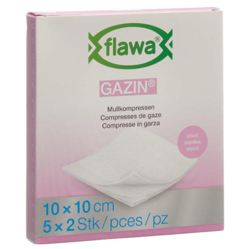 FLAWA Gazin Mullkompressen Sterill 10x10cm (5x2 Stk)