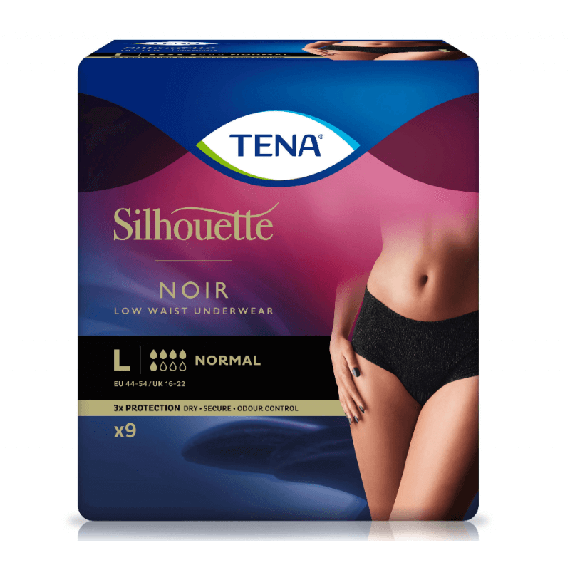 TENA Silhouette Washable Incontinence Underwear Black Size L