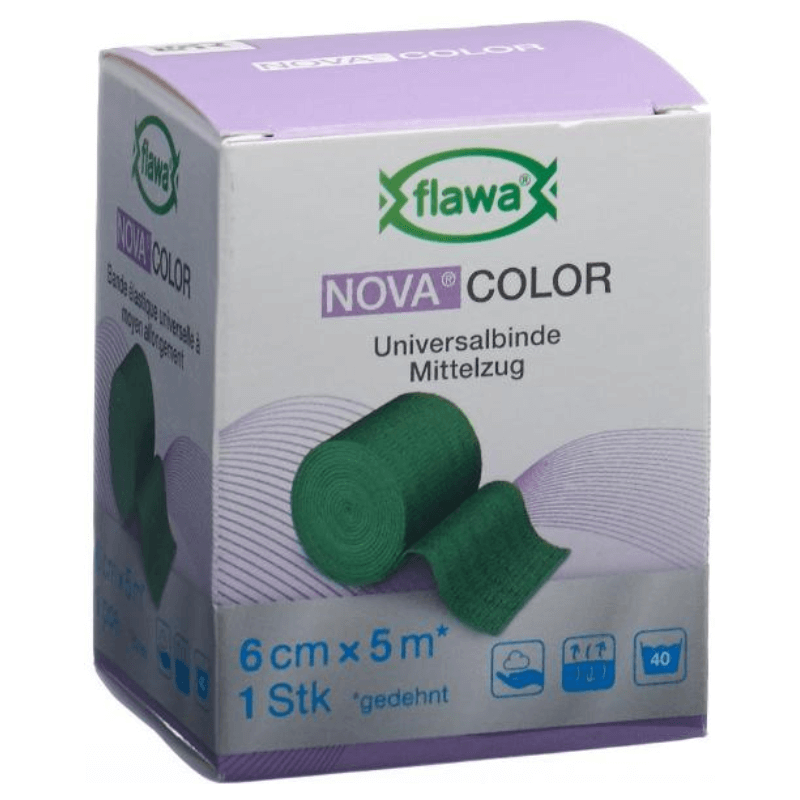 FLAWA NOVA COLOR Universalbinde Grün 6cmx5m (1 Stk)