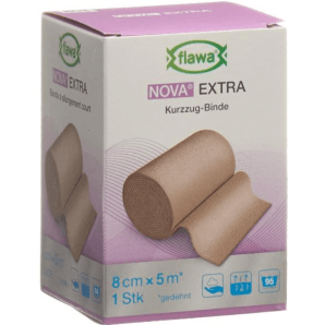 FLAWA NOVA EXTRA Pansement Court Extensible Couleur Peau 8cmx5m (1pc)