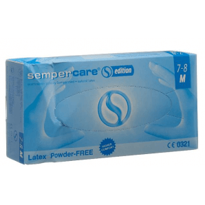 Sempercare Edition latex gloves size M, white, powder-free (100 pcs)