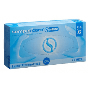 Sempercare Edition latex gants taille XS, blanc, sans poudre (100 pièces)