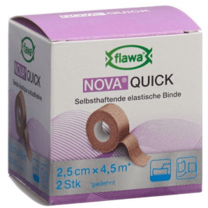 FLAWA NOVA Quick Pansement Auto Adhésif Couleur de Peau 2.5cmx4.5m (2 pièces)
