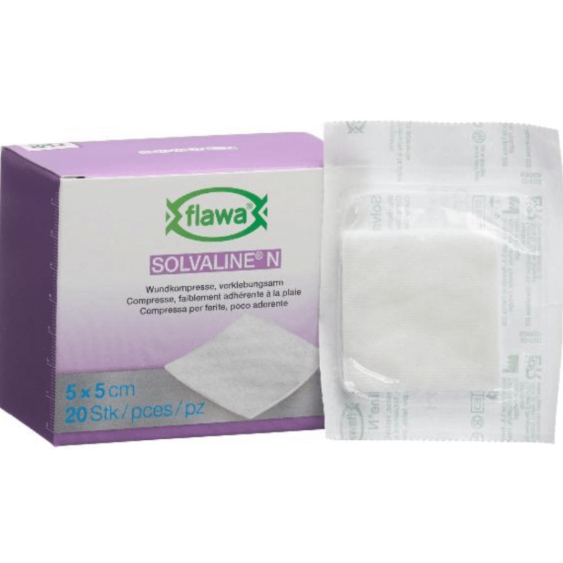 FLAWA Solvaline N Compresses Sterile 5x5cm (20 pieces)
