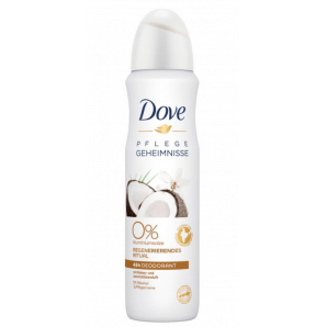 Dove care secrets 0% deodorant spray coconut and jasmine flower scent (150ml)