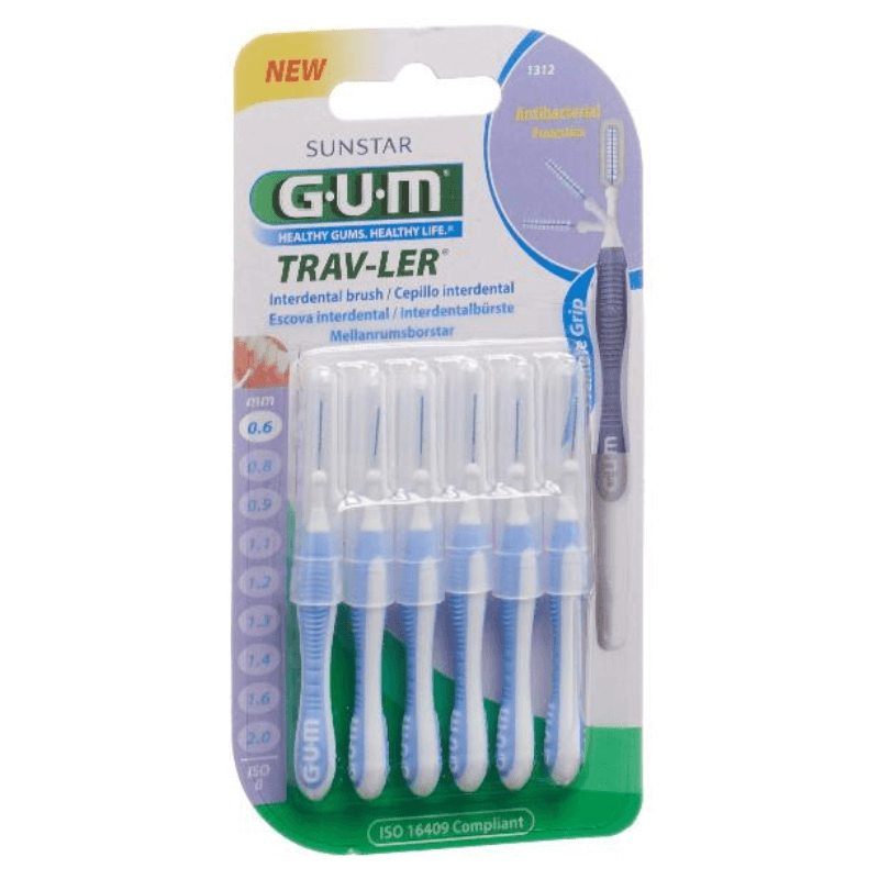 SUNSTAR Gum Proxabrush TravLer 0.6mm Interdental Brushes (6 pieces)