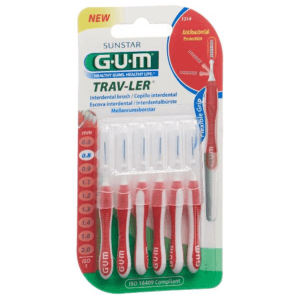 SUNSTAR Gum Proxabrush TravLer les Brosses Interdentaires 0,8 mm (6 pièces)