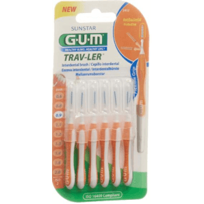 SUNSTAR Gum Proxabrush TravLer 0.9mm Interdental Brushes (6 pieces)