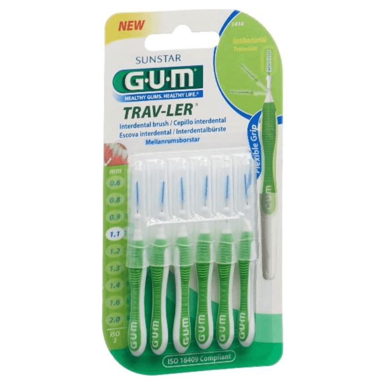 SUNSTAR Gum Proxabrush TravLer 1.1mm Interdental Brushes (6 pieces)