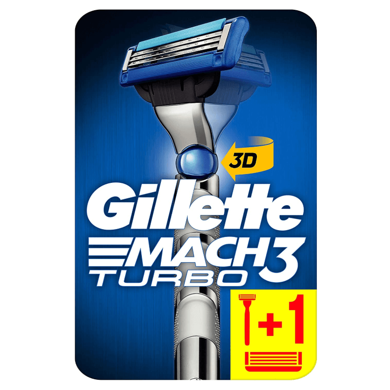 Gillette Mach3 Turbo 3D le Rasoir avec 2 Lames (1 pièce)
