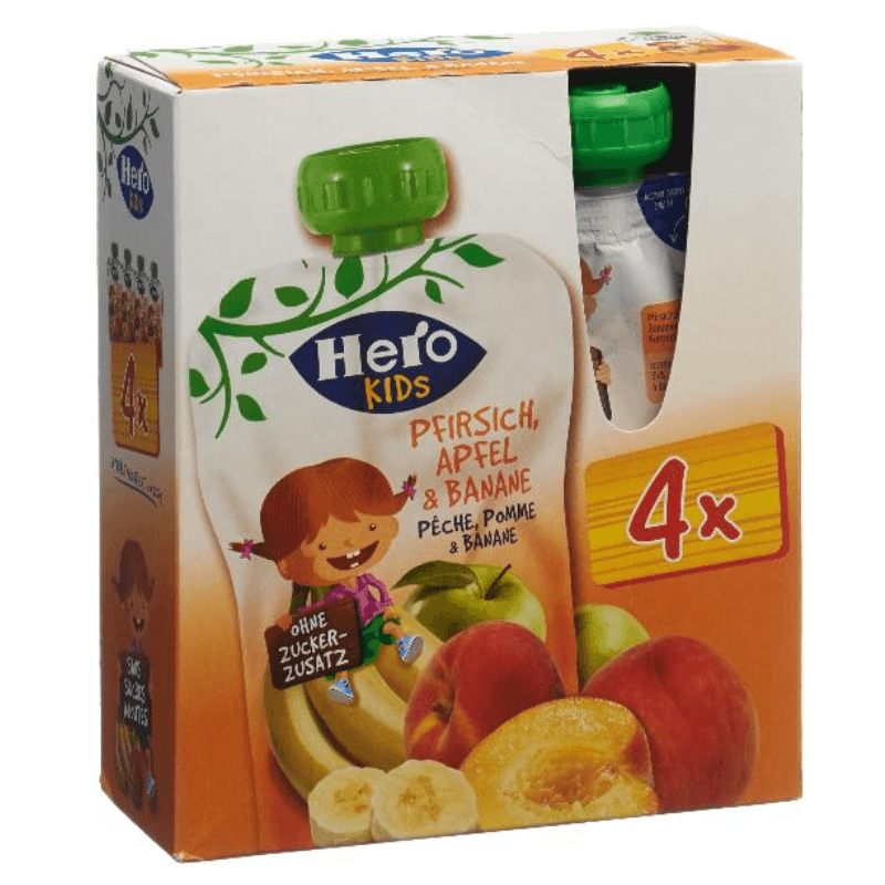 Hero Kids Smoothie Peach Apple Banana (4x120g)