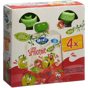 Hero Baby Little Organic Apple Strawberry Smoothie (4x90g)