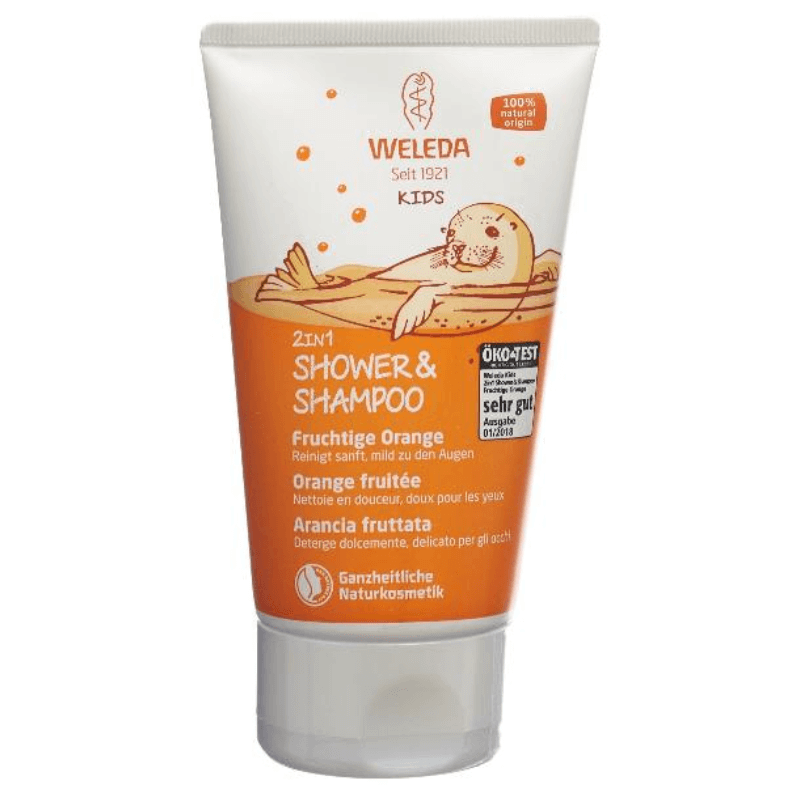Weleda kids 2in1 shower & shampoo orange fruitée (150 ml)