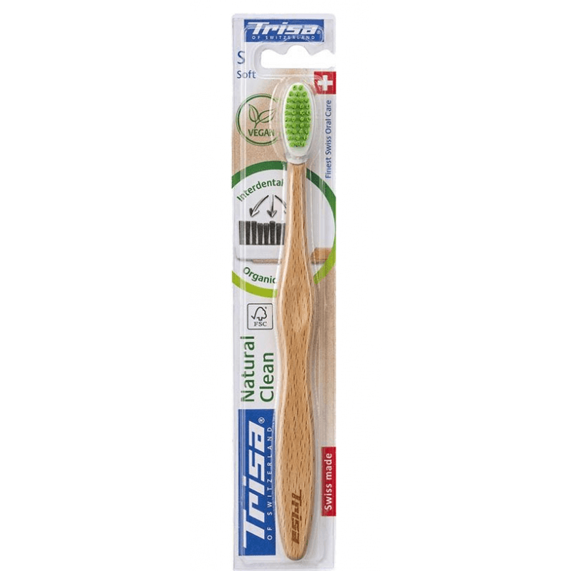 Trisa Brosse à dents en bois Natural Clean Soft