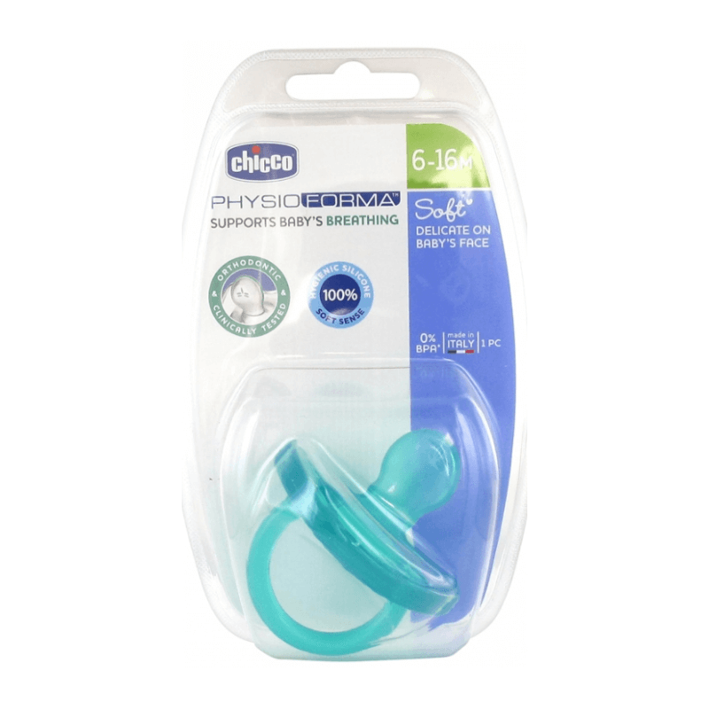 Chicco soothing nipple physio soft silicone blue 6-16m