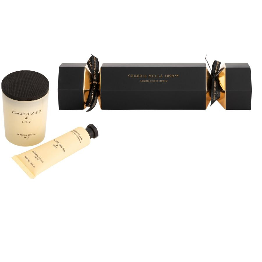 Set regalo Cracker Black Orchid & Lily Candela da 70g e crema per le mani da 30ml (1 pz)