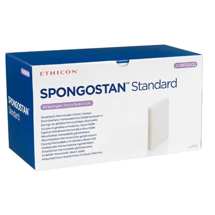Spongostan Standard Gelatineschwamm 7 x 5 x 1cm (2 Stk)