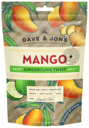 Dave & Jon's getrocknete Mango Ingwer & Limette (100g)