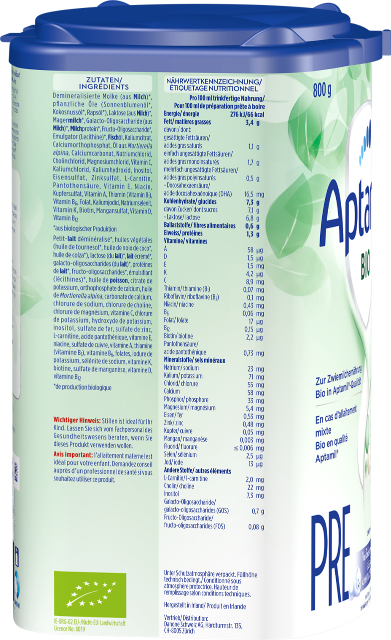 Aptamil Bio PRE Anfangsmilch (800g)