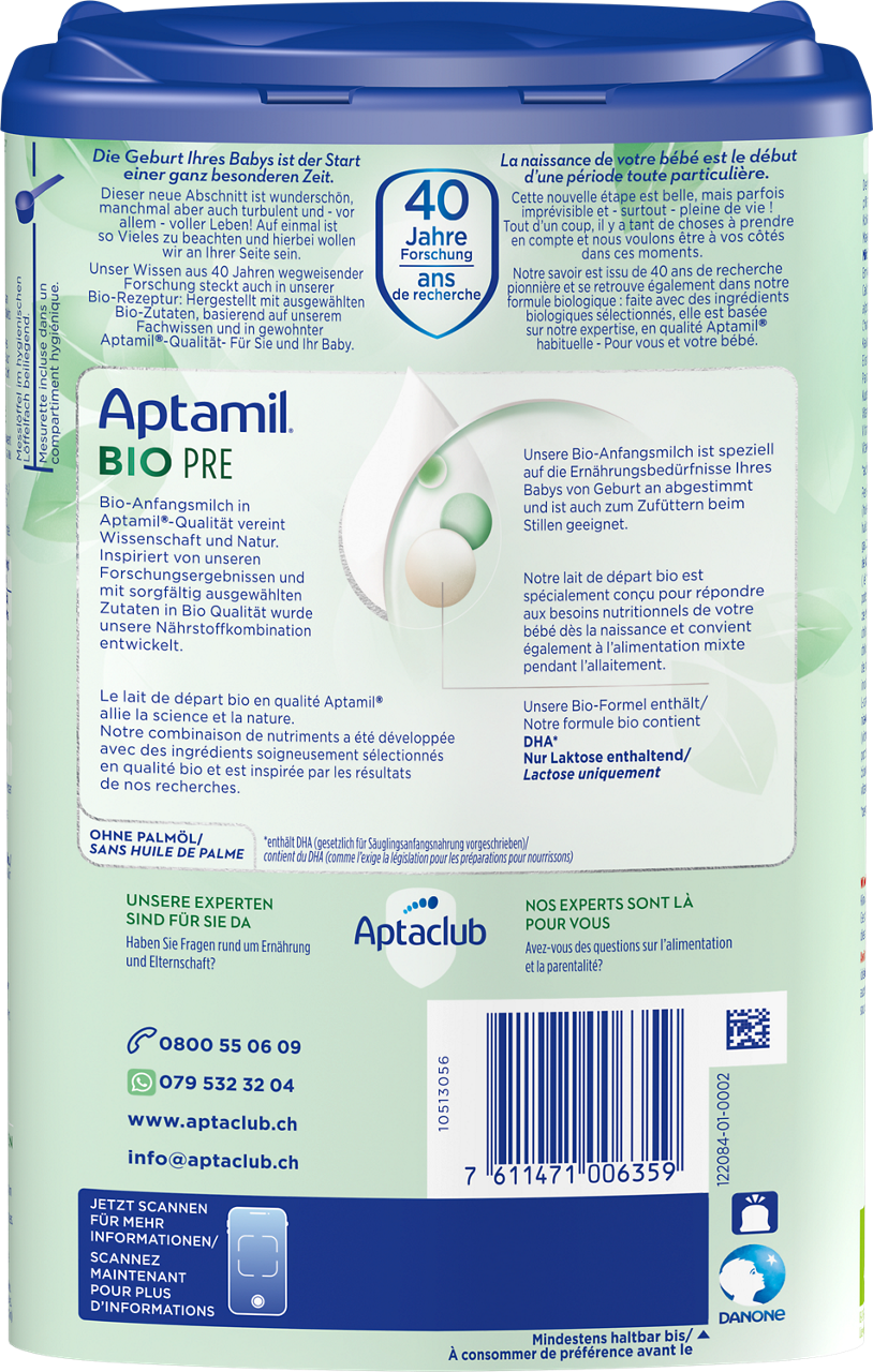 Aptamil Bio PRE Anfangsmilch (800g)