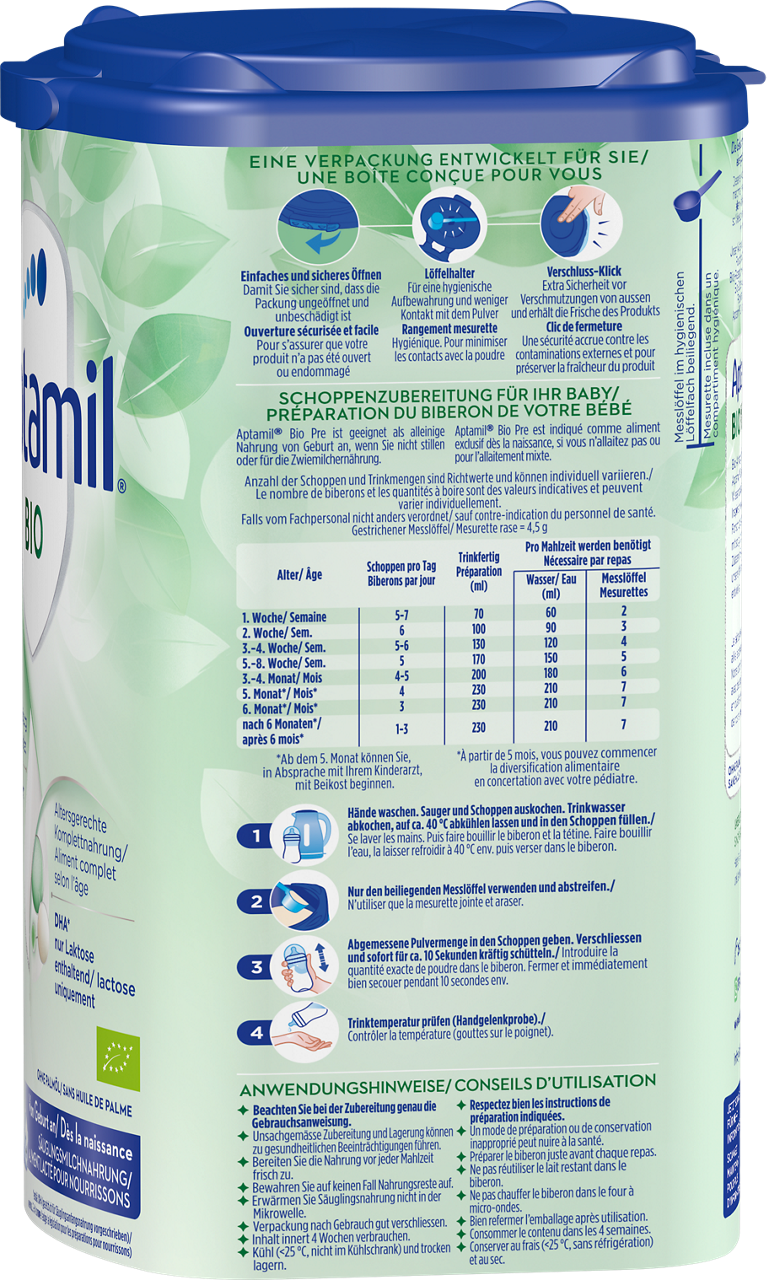 Aptamil Bio PRE Anfangsmilch (800g)